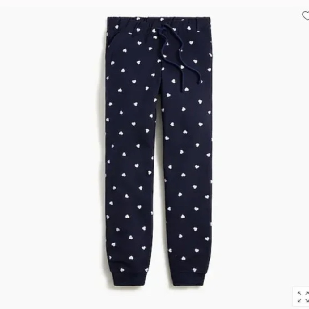 J. Crew Factory Women's - Navy White Mini Hearts Joggers - Size XL